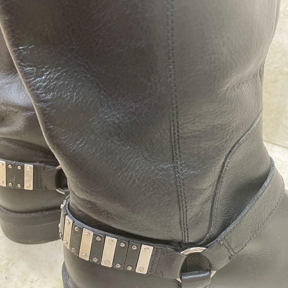 NINE WEST SHAILYN BOOTS IN BLACK LEATHER - Picture 5 of 9